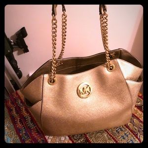Michael Kors Gold Shiny Handbag